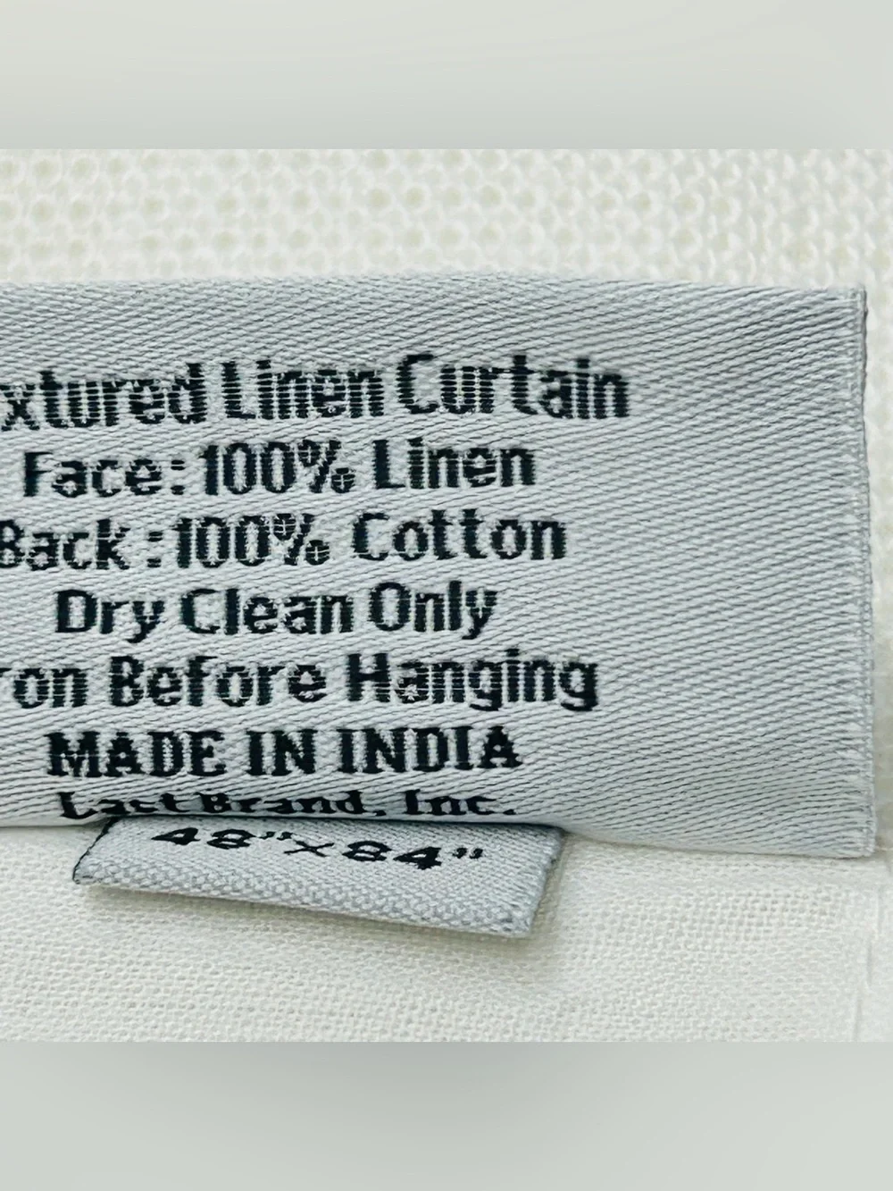 QUINCE Set Of 2 48x84 Heavyweight European Linen Curtains White 8731